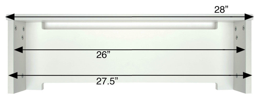 Wood Baseboard Heater Cover, 2' Length, Shaker, Closed Endcaps