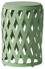 GDF Studio Ellen Outdoor Patio Iron Side Table, Matte Green, 14"