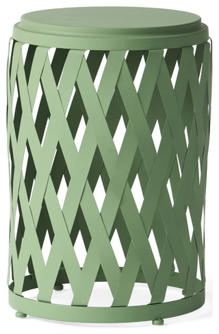 GDF Studio Ellen Outdoor Patio Iron Side Table, Matte Green, 14"