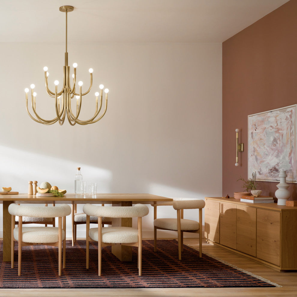 Odensa 15 Light Chandelier 2 Tier Large, Champagne Bronze