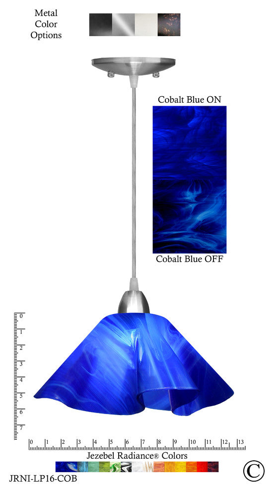 Jezebel Radiance Lily Large Pendant, Cobalt Blue