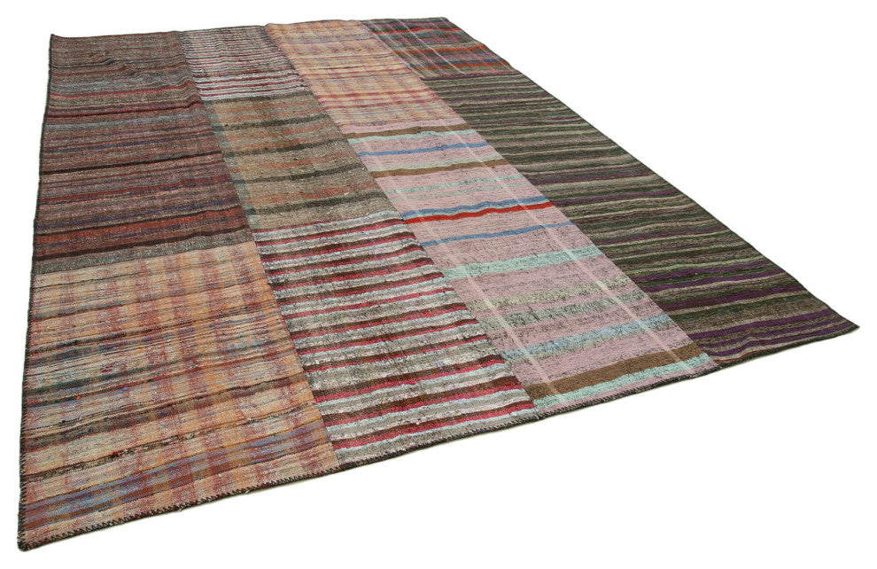 Rug N Carpet - Handmade Oriental 8' 8'' x 11' 11'' Rustic Patchwork Kilim Rug