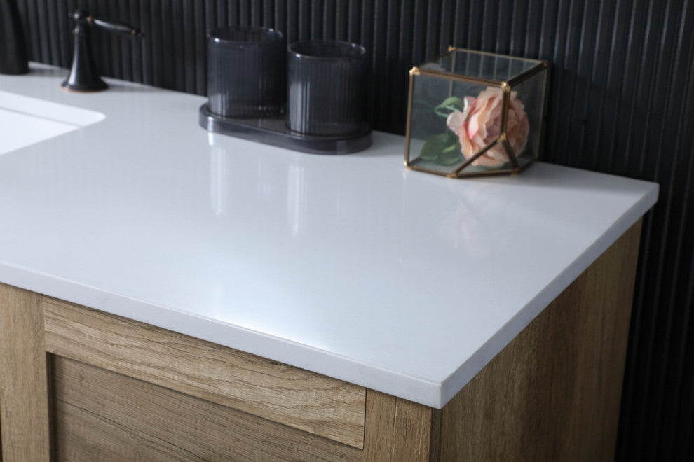 Home Living 60" SIngle Bathroom Vanity, Natural Oak