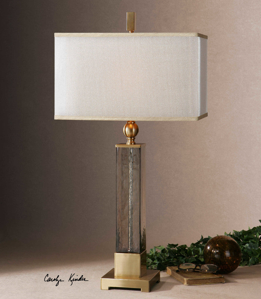Caecilia Amber Glass Table Lamp By Designer Carolyn Kinder
