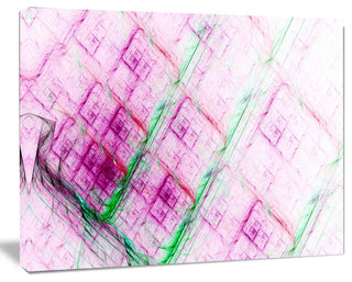 Purple Fractal Grill Pattern, Abstract Art on Canvas, 20x12