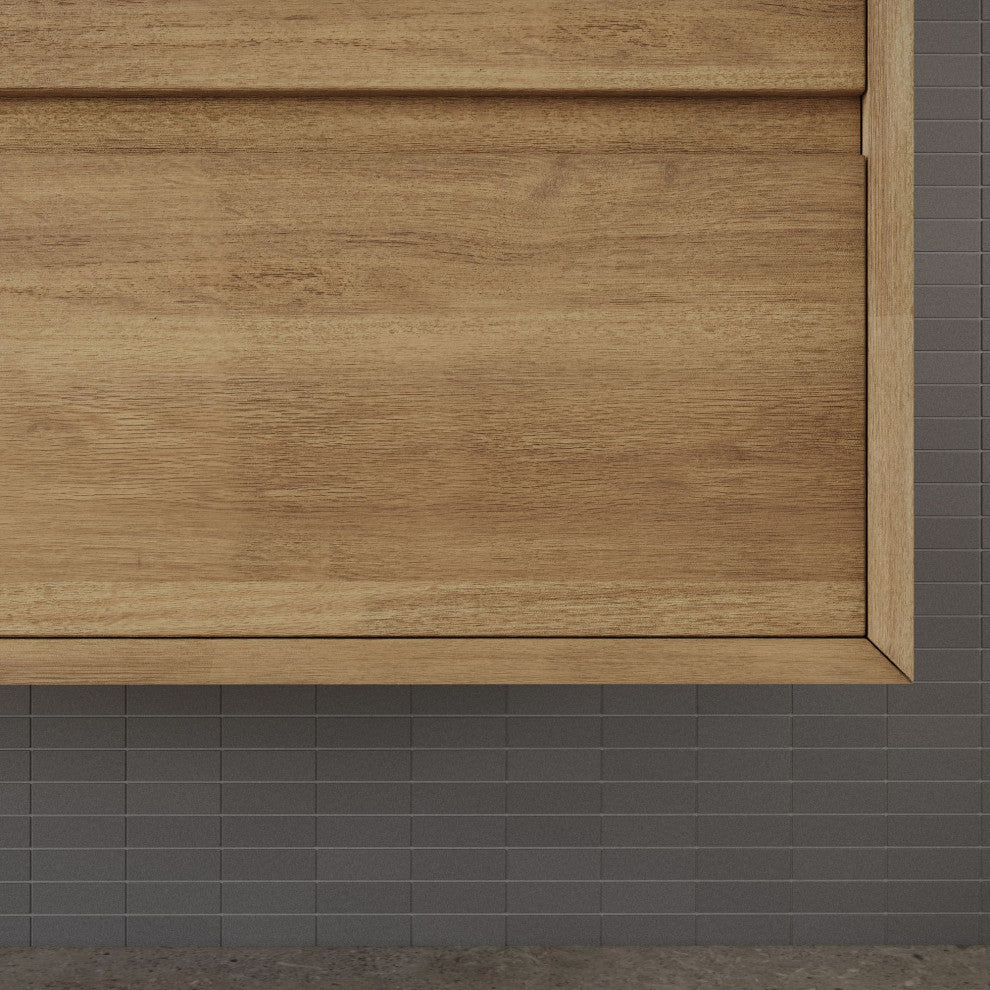 The Daria Bathroom Vanity, White Oak, 36", Single Sink, Wall Mount