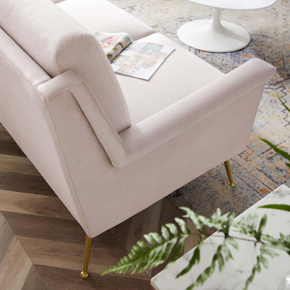 Chesapeake Performance Velvet Sofa-Gold Pink
