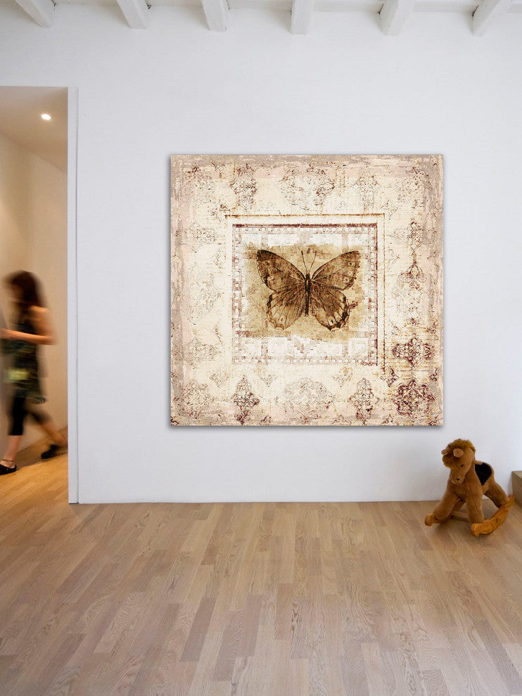 "Antique Butterfly II" Painting Print on Canvas by Irena Orlov