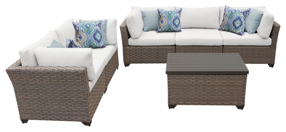 Monterey 6 Piece Outdoor Wicker Patio Furniture Set 06c