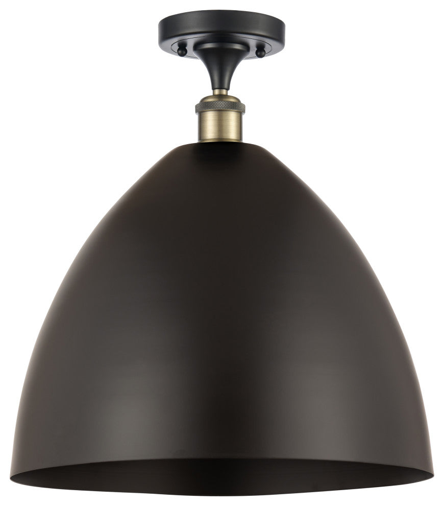 Ballston Dome Semi-Flush Mount, Black Antique Brass, Matte Black