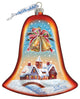 Hand Painted Housewarming Bell Glass Scenic Ornament