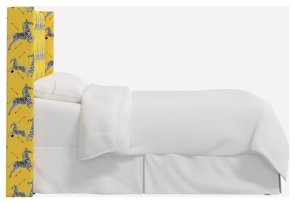 Red from Scalamandre Queen Hudson Headboard, Zebras Sunbeam