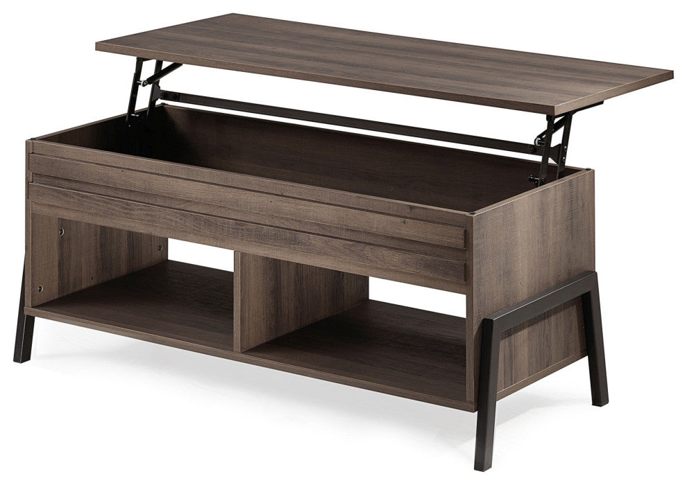 Brown Wooden Coffee Table With Lift Top