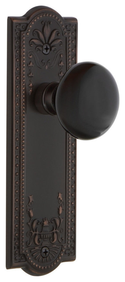 Meadows Plate Single Dummy Door Knob, Black