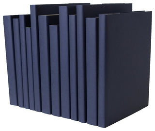 Decorative Books - Navy Oversized Paper Wrapped Book Bundle - 1 foot of Blue Books