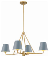 Xavier 4-Light Chandelier, Vibrant Gold/Blue