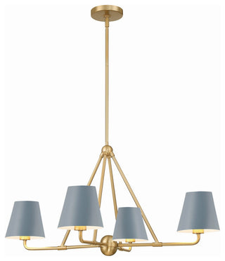 Xavier 4-Light Chandelier, Vibrant Gold/Blue