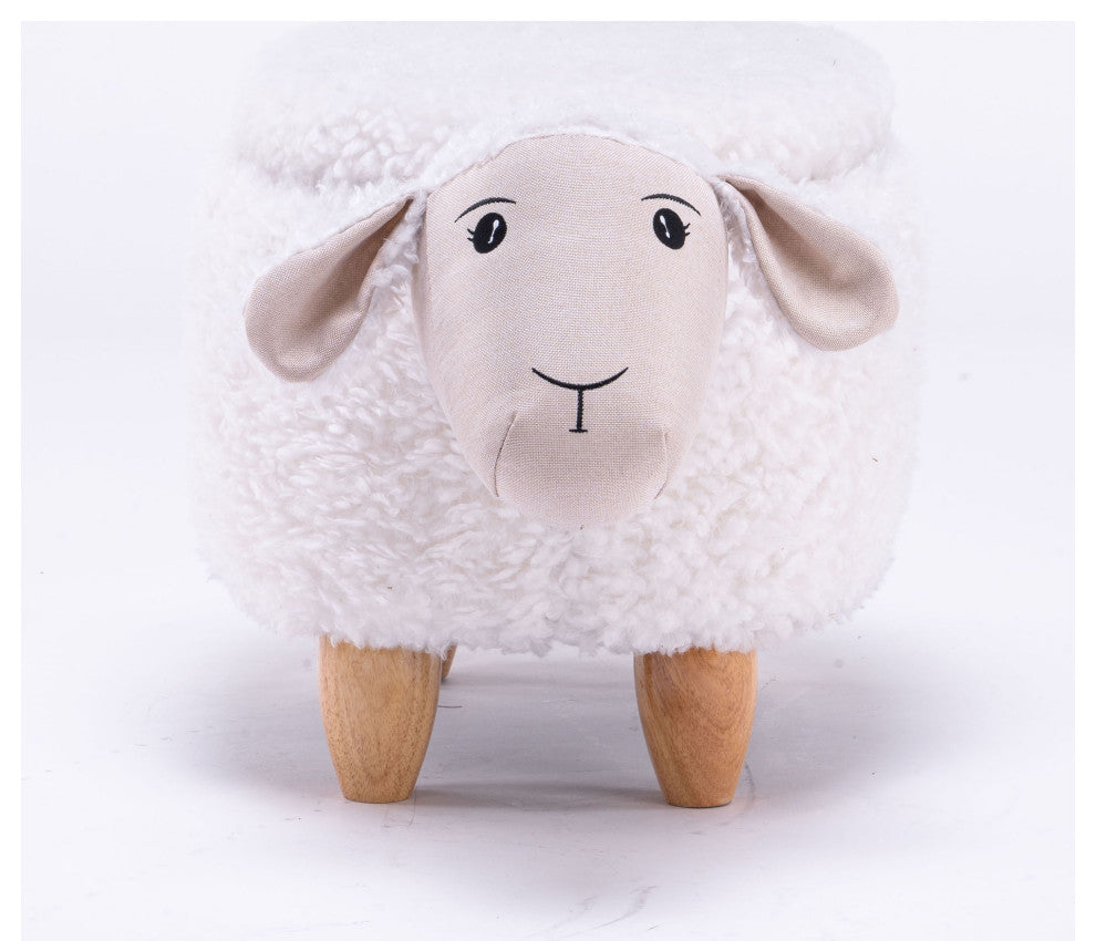 White Sheep Storage Ottoman