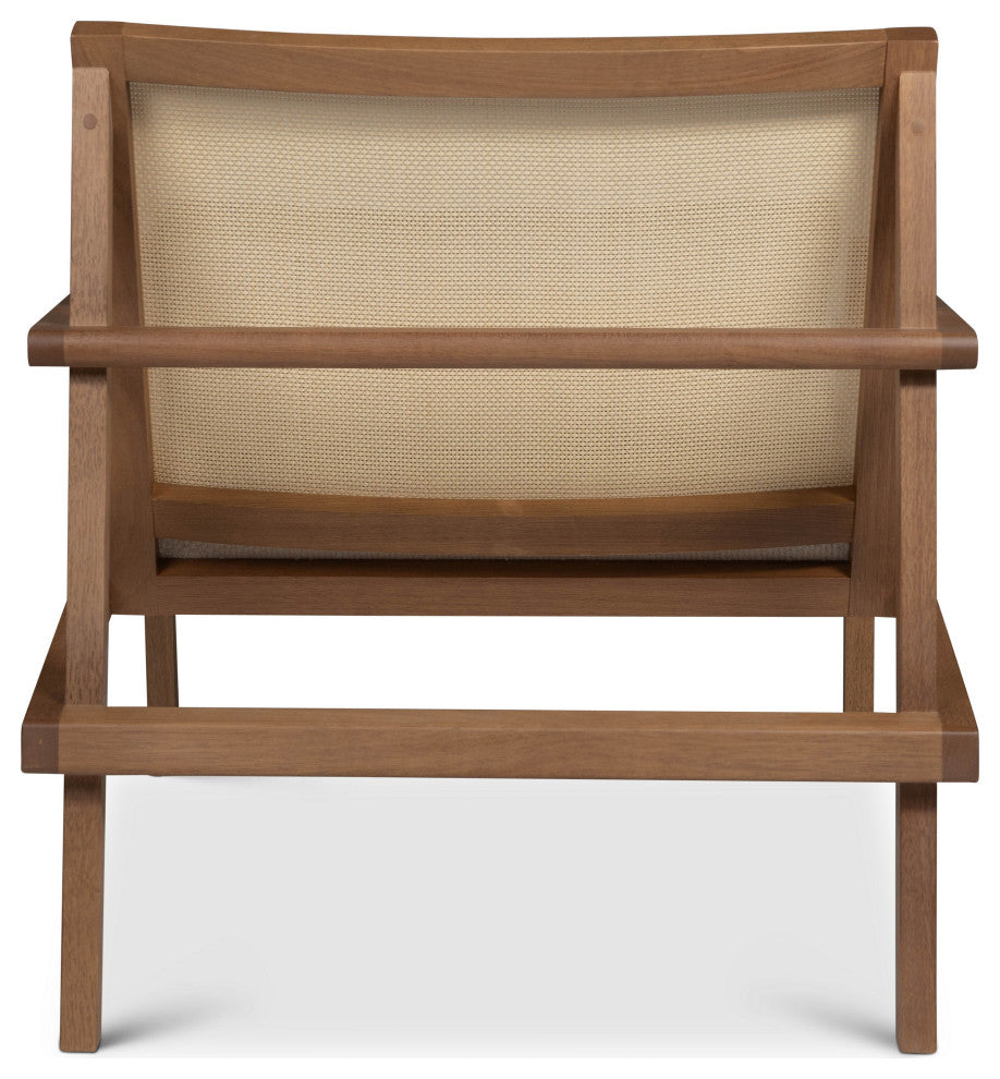 Modern Brazilian, Barra, Cane Lounge Chair, Pecan/Natural/Ivory