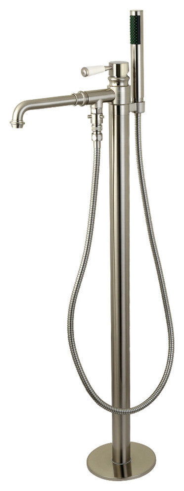 Kingston Brass Freestanding Tub Faucet With Hand Shower, Brushed Nickel