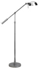 61" Nickel Adjustable Swing Arm Floor Lamp With Nickel No Pattern Cone Shade