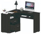 L-Shaped Desk, Large Worktop With Ample Storage Space & Keyboard, Light Gray, Black