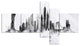 Silhouette Ink New York, Cityscape Canvas Art Print, 60"x32", 5 panels