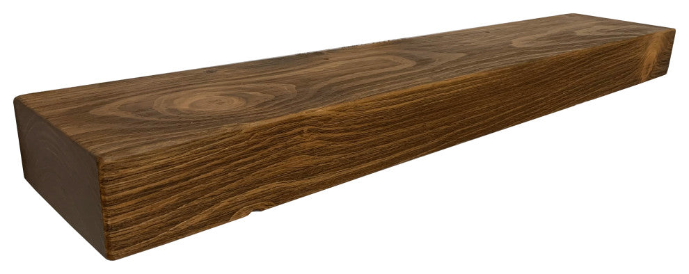 Rustic Floating Mountable Wood Shelf 3" Thick x 7" Deep, Pine, Medium Brown, 54"
