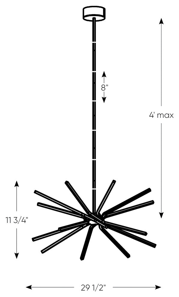DALS Lighting Star Pendant Light, Black