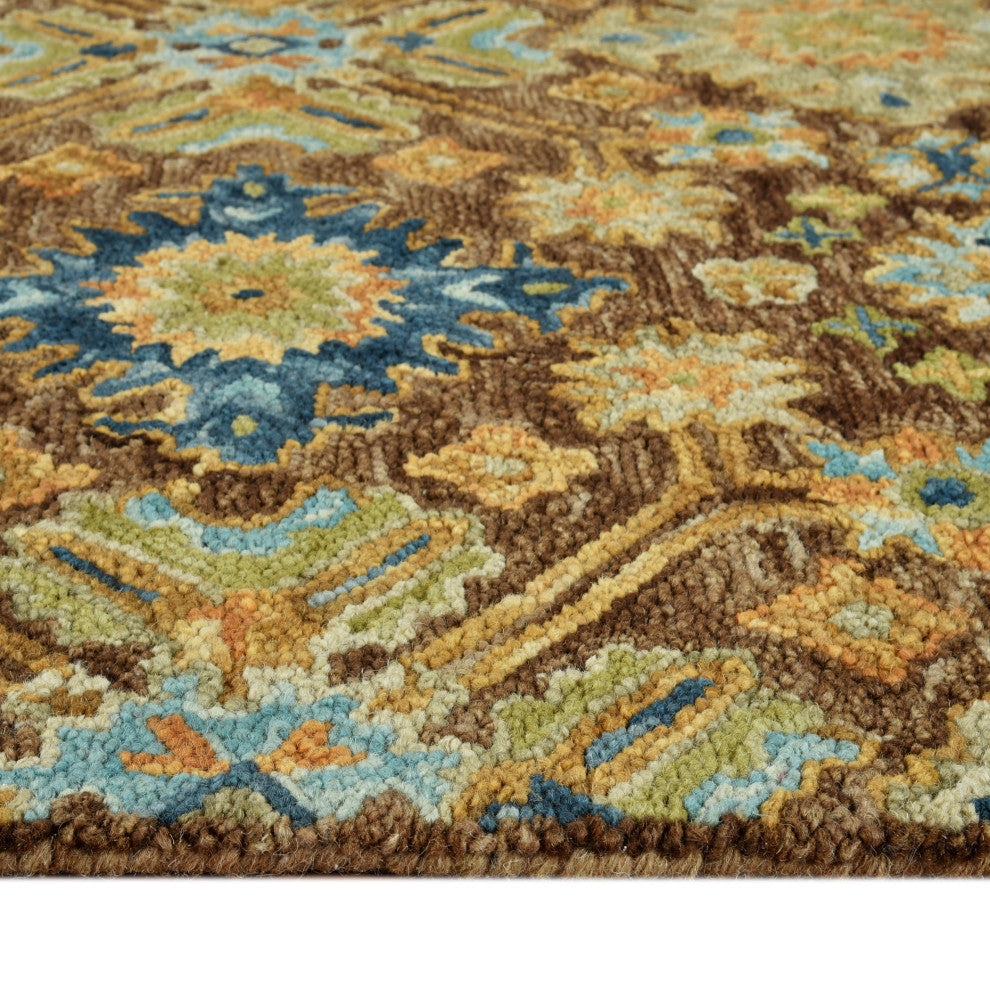 Jackson Traditional Brown Hand-Hooked Area Rug 3'6" x 5'6"