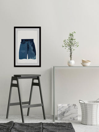 "Navy Shorts" Framed Painting Print, 8"x12"