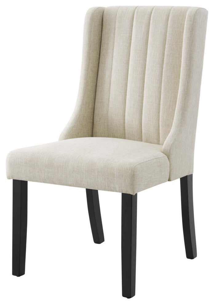 Side Dining Chair, Set of 2, Fabric, Beige, Cafe Bistro Restaurant Hospitality