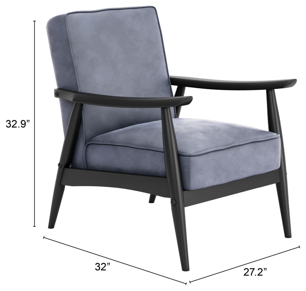 Armchair Accent Chair, Fabric, Wood, Gray, Black, Lounge Lobby Hospitality
