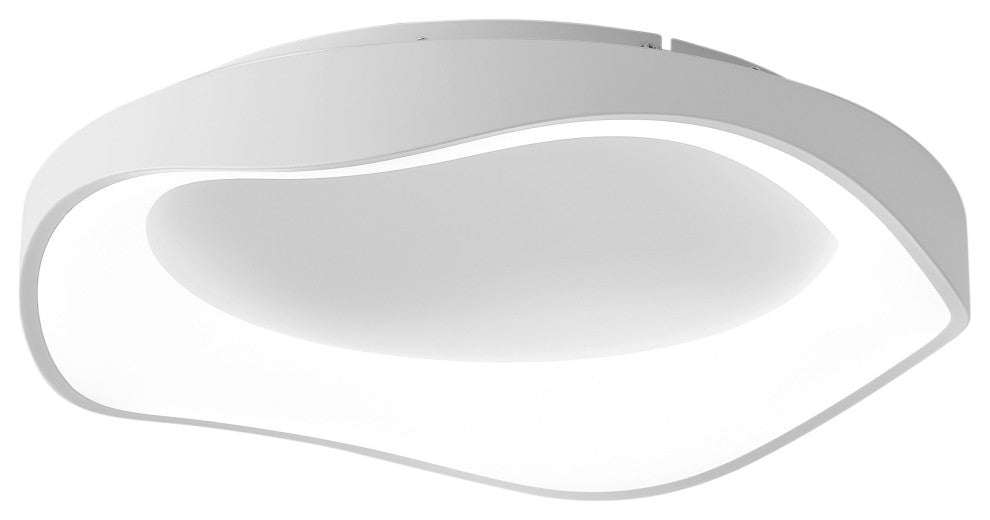 Modern White 1-Light Metal Frame LED Flush Mount Ceiling Light