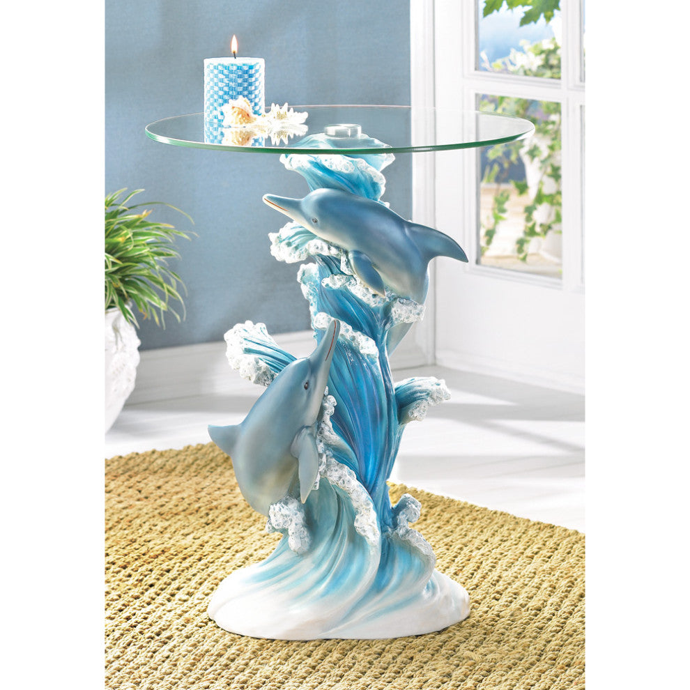 Playful Dolphins Accent Table