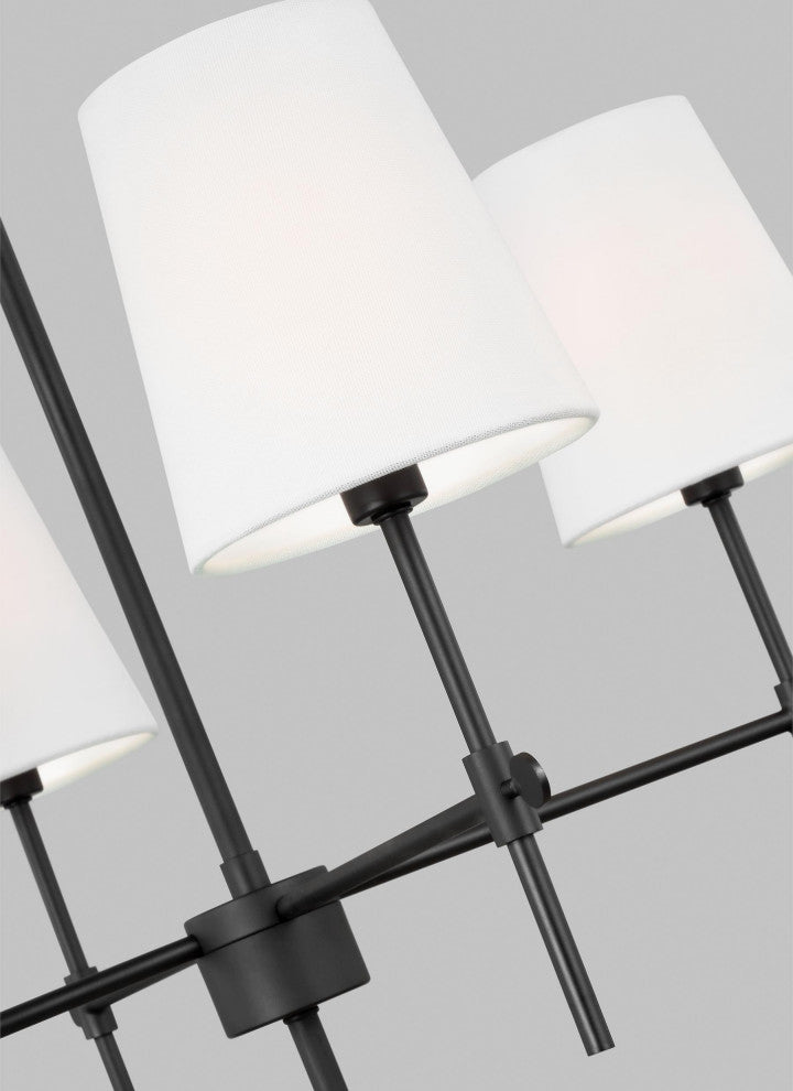 Baker Four Light Small Chandelier, Midnight Black