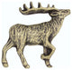 Walking Elk Right Facing Cabinet knob, Antique Brass