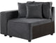ACME Silvester Modular Left Facing Chair With 2 Pillows, Gray Fabric