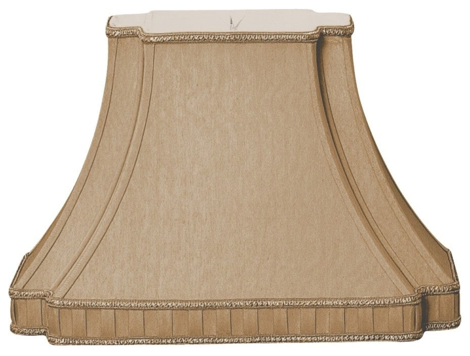 Rectangle Bell, Bottom Gallery Inverted Corner Lampshade, Antique Gold, 12"