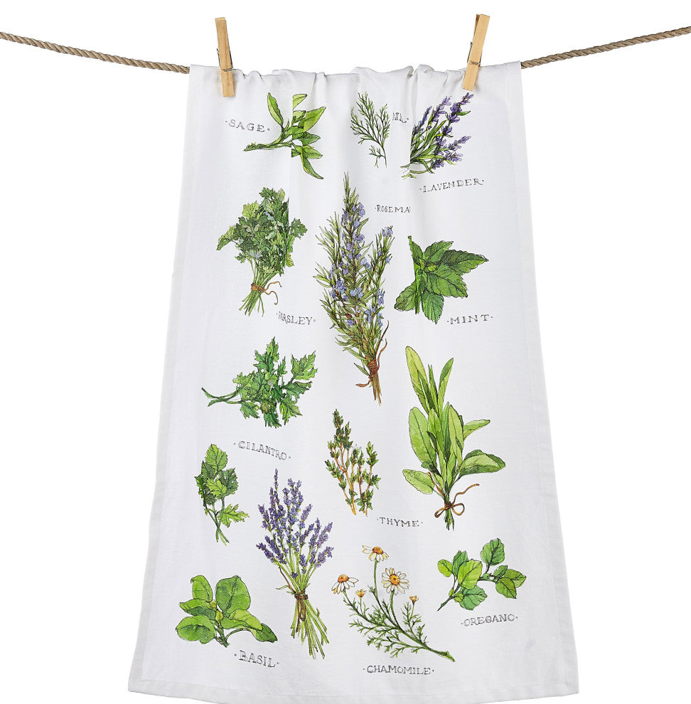 Field Guide Herbs Printed Kitchen Towel