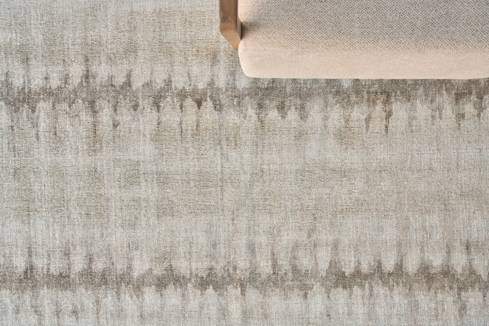Chroma Handmade Hand Loomed Wool and Bamboo Silk Beige/Brown Area Rug