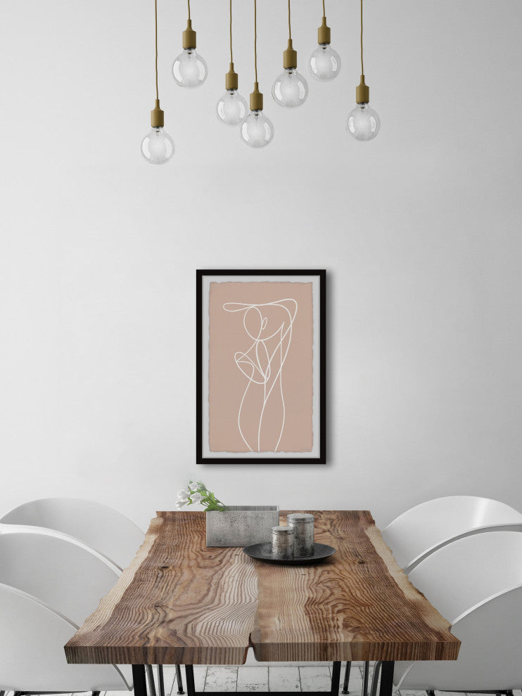 "One Line Figure" Framed Painting Print, 30x45