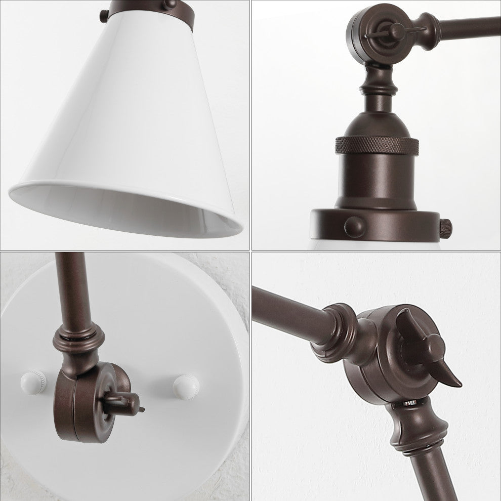Rover Classic Industrial Metal Adjustable Arm LED Wall Sconce