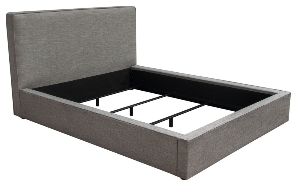 Cloud 43" Low Profile Queen Bed, Gray Fabric