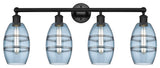 Edison-Vaz 4-Light 33" Bath Vanity Light, Matte Black, Princess Blue
