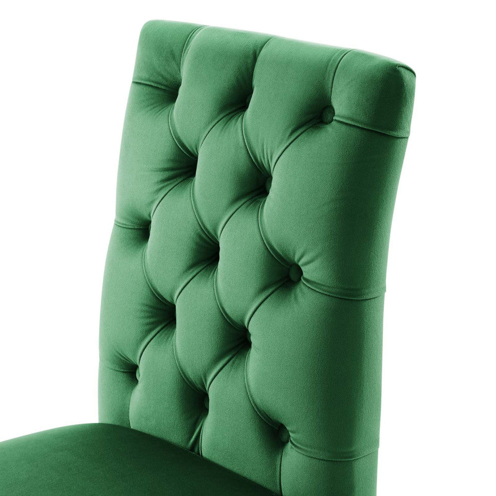 Side Dining Chair, Set of 2, Green, Velvet, Modern, Cafe Bistro Hospitality