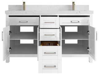 Cambridge 60 Double Bathroom Vanity in White 2" Empira Quartz