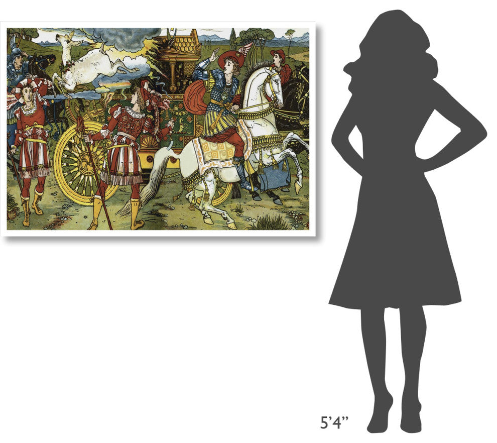 "Hind in the Wood - Leap" Digital Paper Print by Walter Crane, 50"x34"