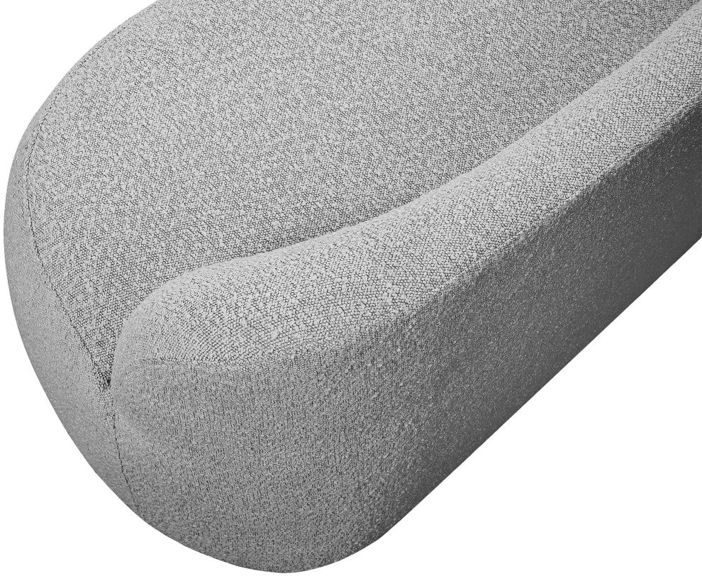 Flair Boucle Fabric Upholstered Bench, Grey