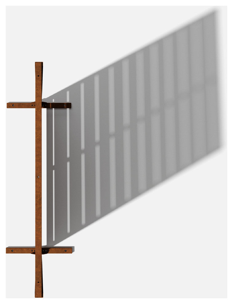 Alta Corten Steel Decorative Screen With Stand, Linear